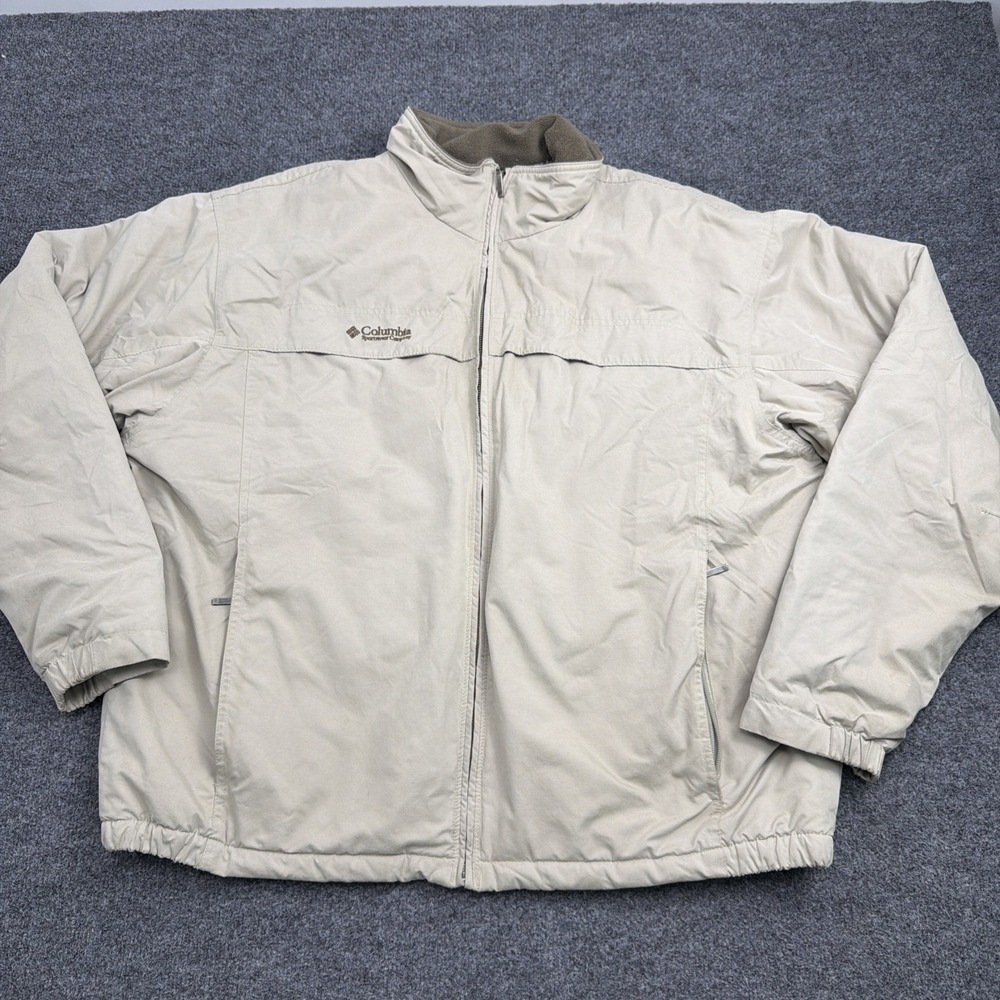 Columbia Sportswear Jacket Mens XL Beige Tan Full Zip Warm Gorpcore Outdoor - Picture 1 of 9
